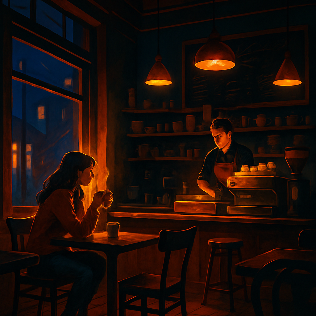 illustration of warm inviting single independent neighborhood coffee shop called (4)